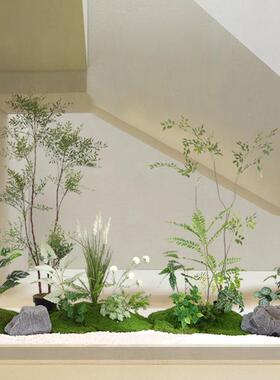 绿造景室楼植OWD梯下型仿生植物景观摆件大橱窗假草内坪苔藓装饰