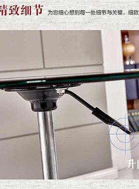 钢化玻璃升降小圆桌圆茶几圆展会谈KJZ桌动活桌休形闲酒吧圆桌子