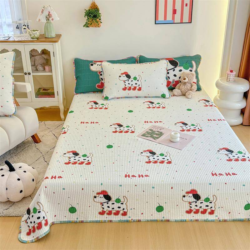 全3772棉加厚床四件纯棉上通床盖被套三件套四季用双面夹套棉绗缝床单