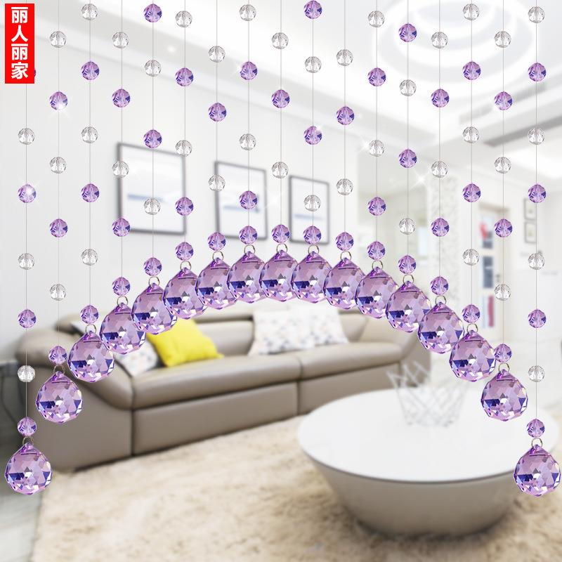 珠水客晶隔子断帘挂帘帘半门帘挂MRK饰厅轻奢玄关屏风卧室免打孔