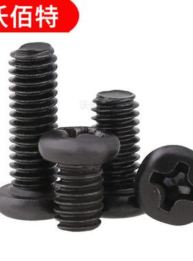 黑色304不锈ZUN钢十圆头丝钉盘机牙螺丝头镀黑锌M螺2M2.5M3*3字-2
