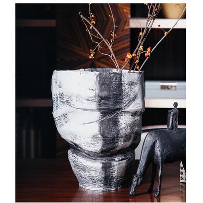 新中式创意19503树脂水厅墨花瓶软装样面板房客茶几餐桌器插花家居饰品