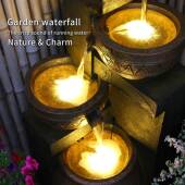 春善欧摆式 格工艺树脂风家居客厅装 饰TFM品设创意流水喷泉摆件