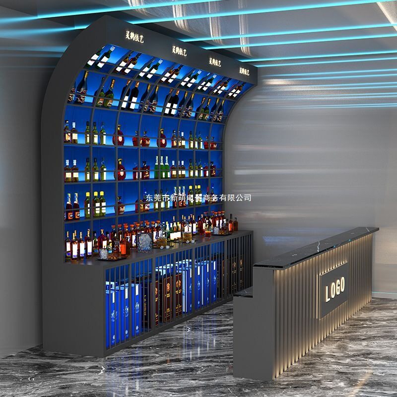 网红创意酒吧清吧酒馆展示酒架