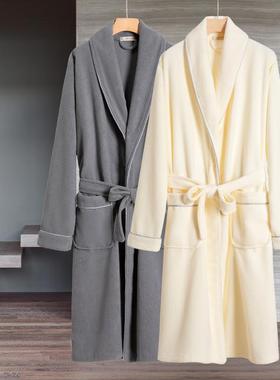 浴袍情毛一巾料EAD男冬天酒店浴衣侣对女士睡袍吸水速干领款翻春