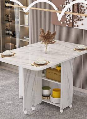 多家用折叠餐小户型移动带轮简桌易可长方形功能餐厅宿OKP舍吃饭