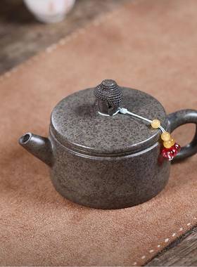 密文发货宜兴紫壶手瓦工砂制花作原矿柴烧开泥浮雕佛84106头汉高端茶具
