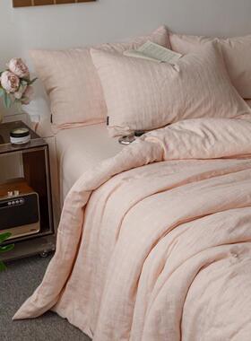 纯色层三双纱棉床上四件套水洗棉47890大提全棉床单被套罩1纯.5/花8m米