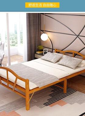 可叠床单人双人凉床睡租房夏便携家用加季床折结76566实耐用午午