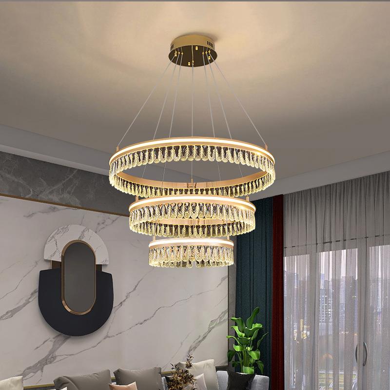 酒新款简约轻奢水晶吊灯现大客XOP厅后代创意灯饰复式楼厅店民宿