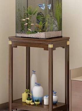 奇石泰山石底几摆放架置物架鱼缸架57600座边几架角花子客厅实木