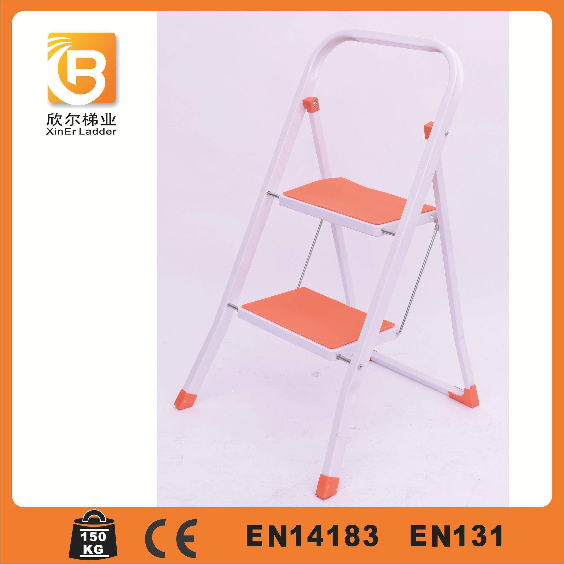欧手洲标准带防垫加厚步二方管铁梯滑折叠SLR扶防滑人字梯凳