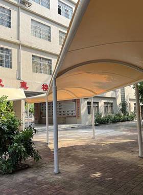 户外公园风雨长遮顶棚廊膜43684结构连廊遮蓬雨过膜道楼道张拉结