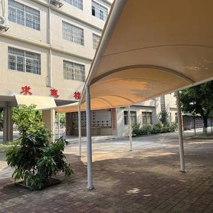 户外公园风雨长遮顶棚廊膜43684结构连廊遮蓬雨过膜道楼道张拉结