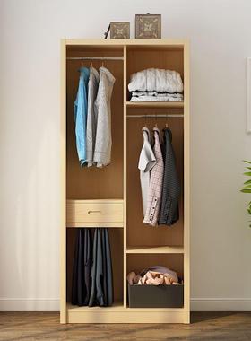 推拉衣柜松经济型全实木大橱现代简约家用门QRW滑动卧室木简易衣