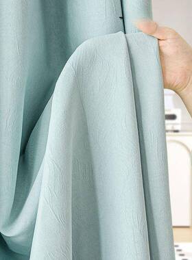 子提窗帘厚全遮光加雪尼尔年新款轻奢简约客厅XZW叶阳台窗帘布一