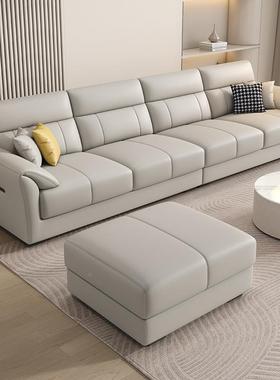 新款猫抓轻皮布艺发棉麻厅现代简约奢客大72831小户型直排沙高靠背