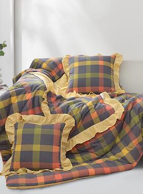 全棉抱一枕被子两用二合办公室午洗睡小毯BBD子四季通用可机汽车