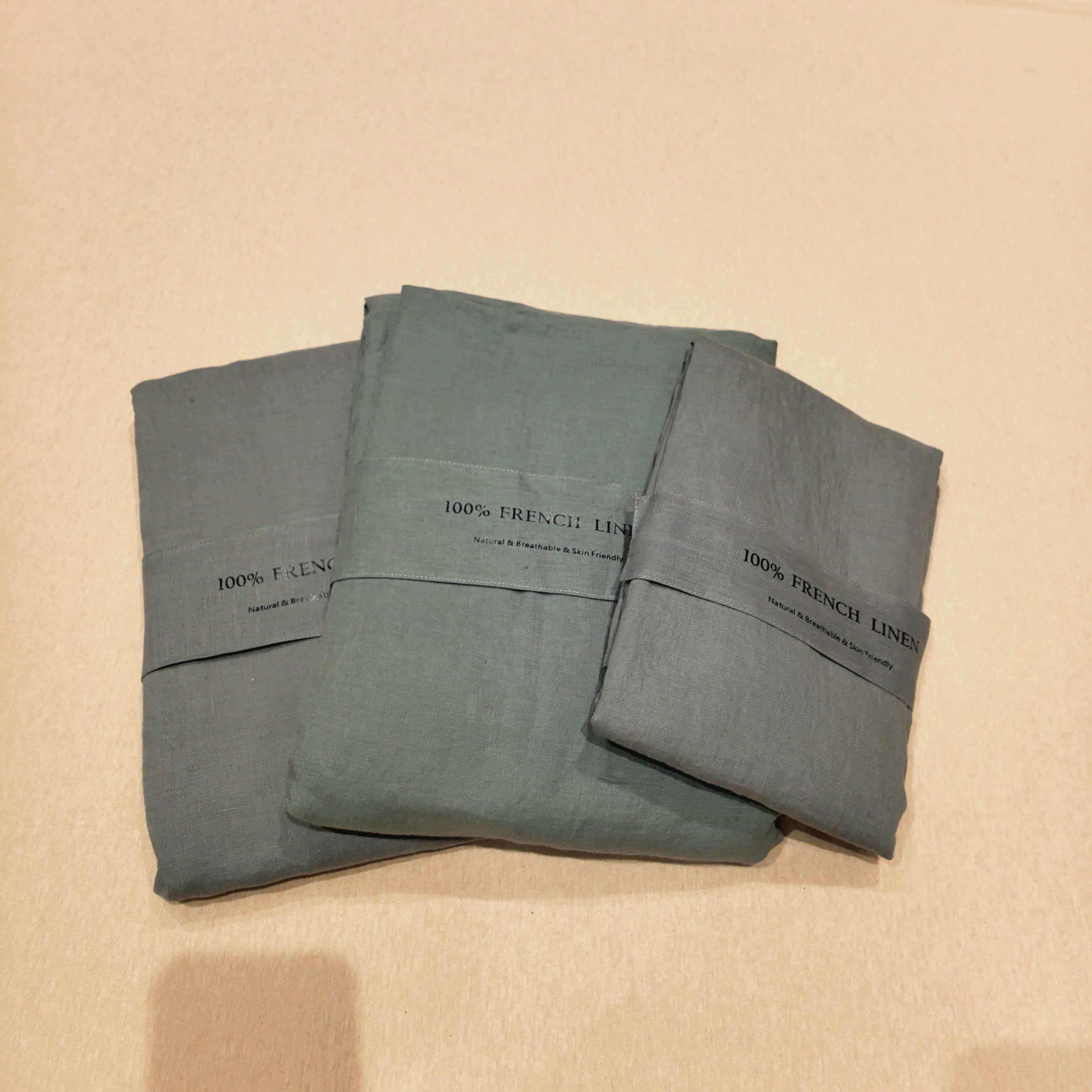 【雷哥来了】纯亚麻四件套 青黛系列 LR0013