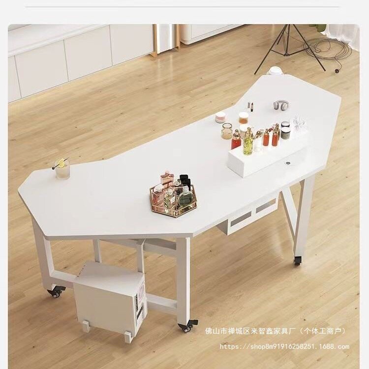 办公桌子带货主播桌子可移动电脑桌主播办公桌展示旋转直播工作台