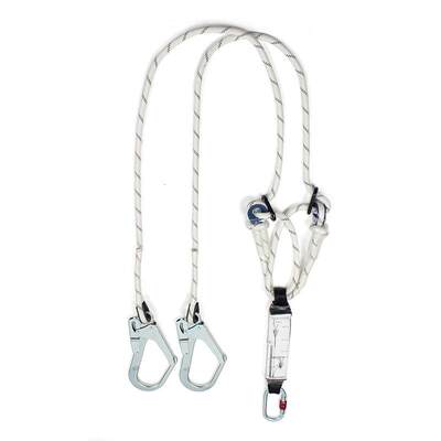 代尔塔504218双大钩可调节静力绳减震绳高空作业缓冲带钢制安全绳