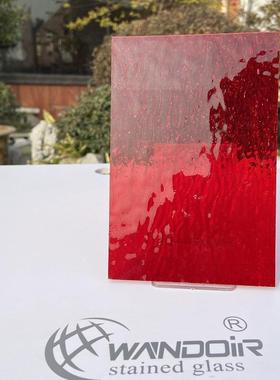 艺术红色透明玻璃装饰彩色玻璃水纹玻璃41S幻彩现代透光