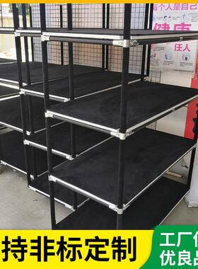 车间流水工作台置物架黑色防静电精益管周转车移动手推车