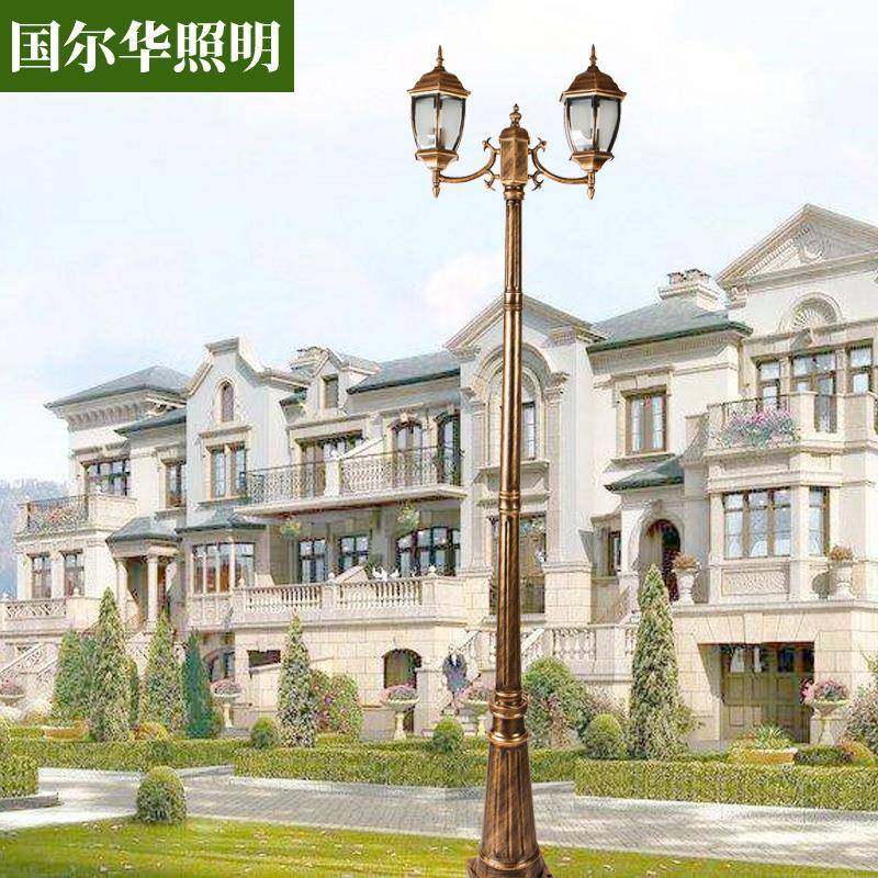 欧式仿古路灯铝材花园别墅景观小区工厂庭院2头弯六角3.5米庭院灯,收纳整理,烫衣板及配件,淘宝优惠券,粉丝福利购,淘宝优惠卷