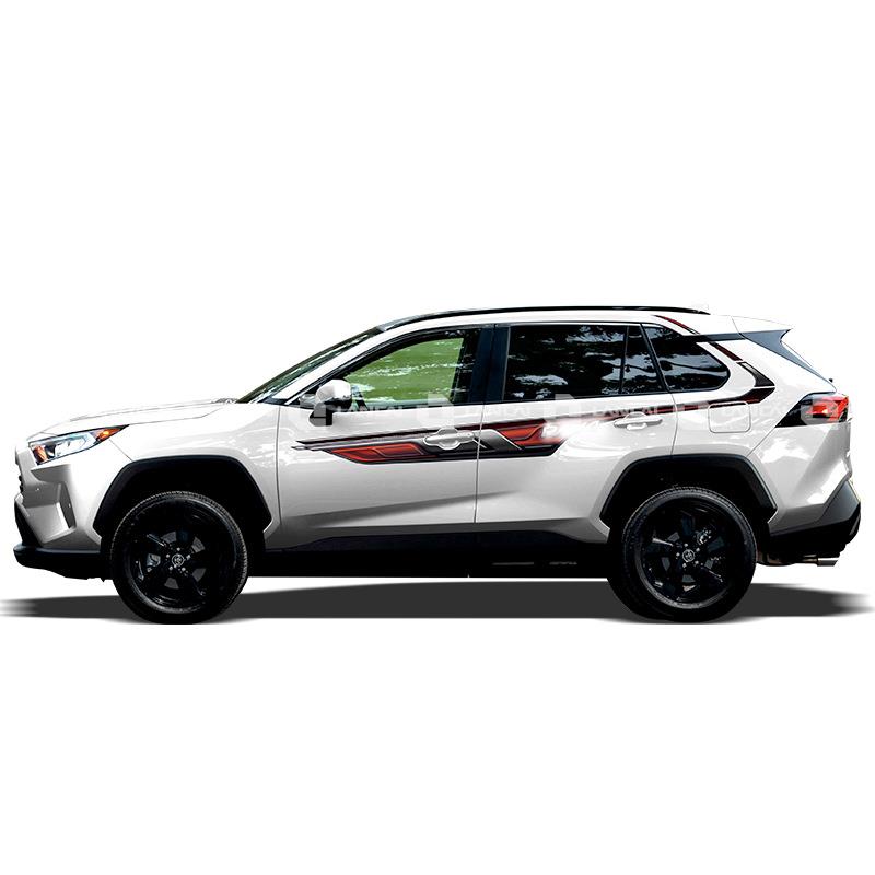 适用于2020rav4车贴车身彩条个性贴纸改装贴花专用贴画车身拉花