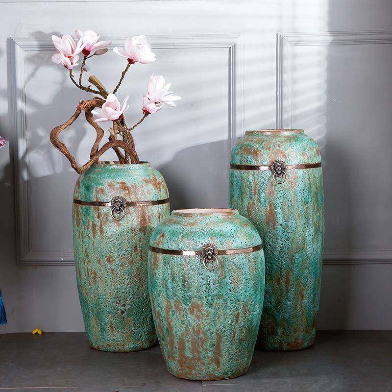 3三件套装花瓶配铜环铜盖子仿古欧式陶瓷器家居装饰品花卉摆件,纺织面料/辅料/配套,纺织机械配件,淘宝优惠券,粉丝福利购,淘宝优惠卷