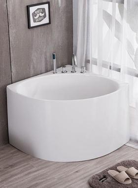 亚克力浴缸三角浴缸扇形浴缸加深泡澡转角浴缸小户型0.80.91米