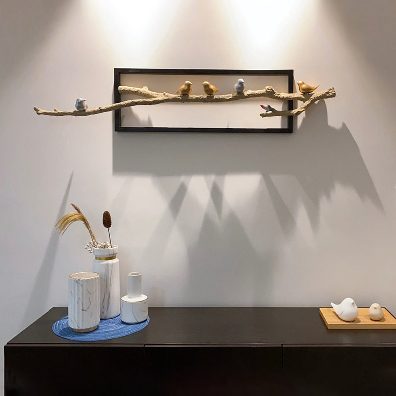 现代中式铁艺壁饰客厅玄关电视背景墙面立体家居金属装饰创意挂件