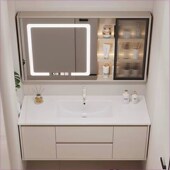 93cm103厘米113公分陶瓷一体盆洗手池 奶油风浴室柜63