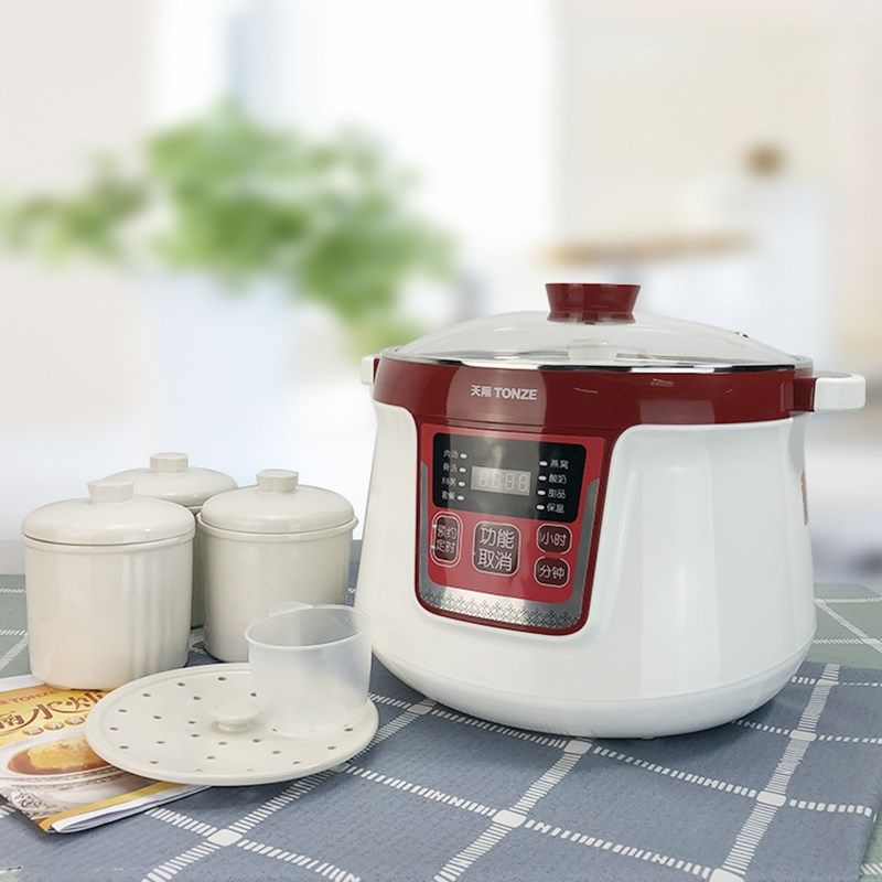 天际隔水炖锅家用燕窝炖盅陶瓷电全自动大容量4-5人炖汤粥锅四胆