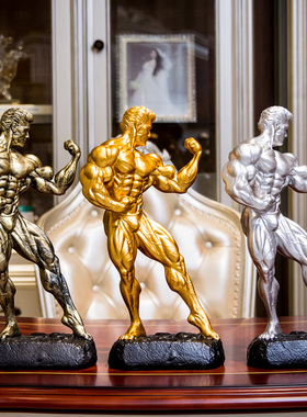 拳王肌肉男健美先生健身比赛奖杯大力士雕塑健身房装饰品摆件奖品