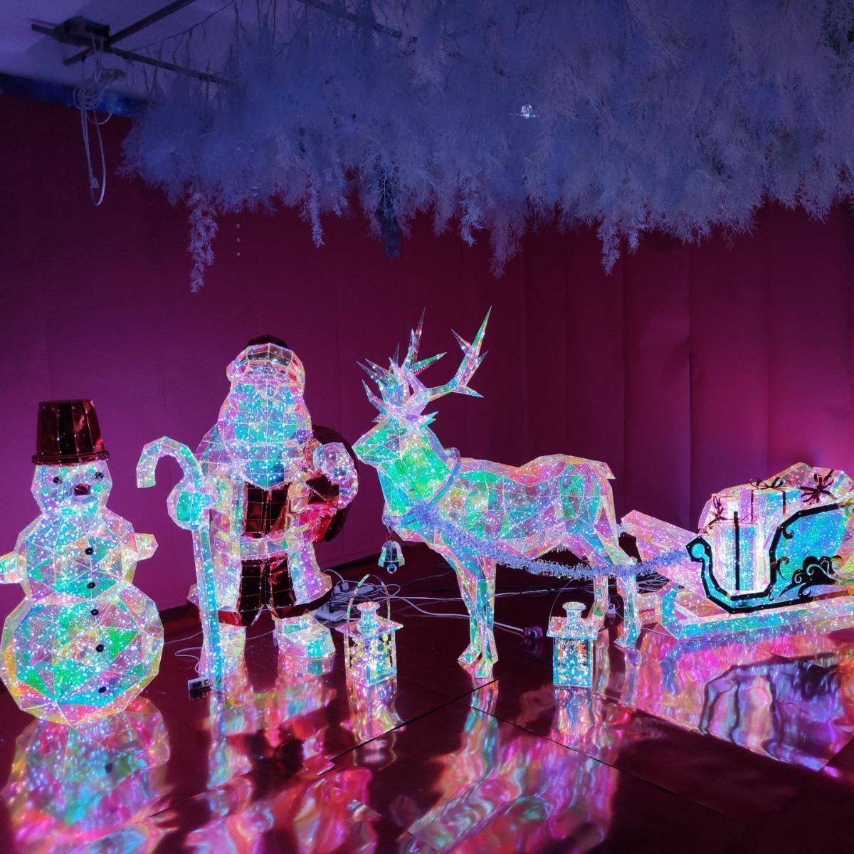 圣诞节装品大型摆件972饰商酒店景区圣围诞节日场氛幻彩发光美陈