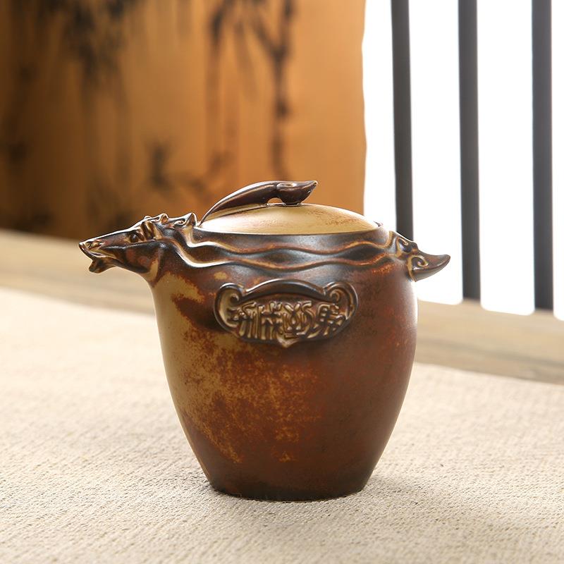 粗陶陶瓷泡壶茶壶单人单壶用办公室用复古中式小壶新小F9679M96号