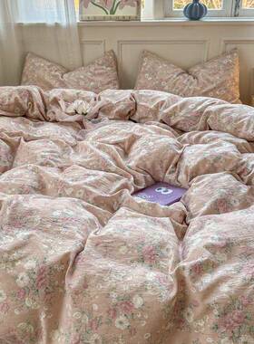 A类床品件套纯全棉棉四季罩床被单被套床上学四生宿舍三件套10036