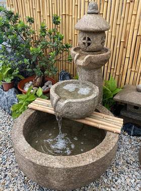 原石流水石水盆件OTX简约石臼庭院石中摆式养鱼池花园造景槽景