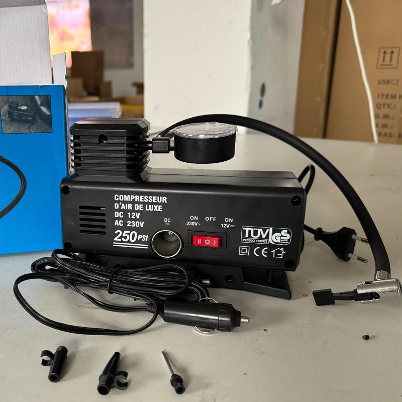 跨境12车载电充气泵小轿车便V915携式轮胎动家用打气泵22V两用0胎
