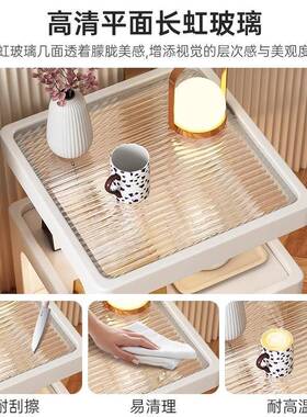 创实木边几客厅意沙OYQ发边柜家用奶油风约茶几卧室小床头柜置简