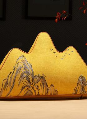 中式靠山15232靠枕高档异形枕客抱厅沙发靠垫国风山中枕峰头腰枕