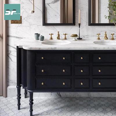 美式代简约制浴室柜组合落地洗手脸盆台卫式生75801间实现木池洗