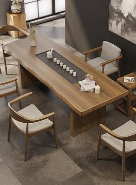 实一木茶桌茶盘体茶桌椅合现代简约家用办公室功夫大组RCP板茶泡