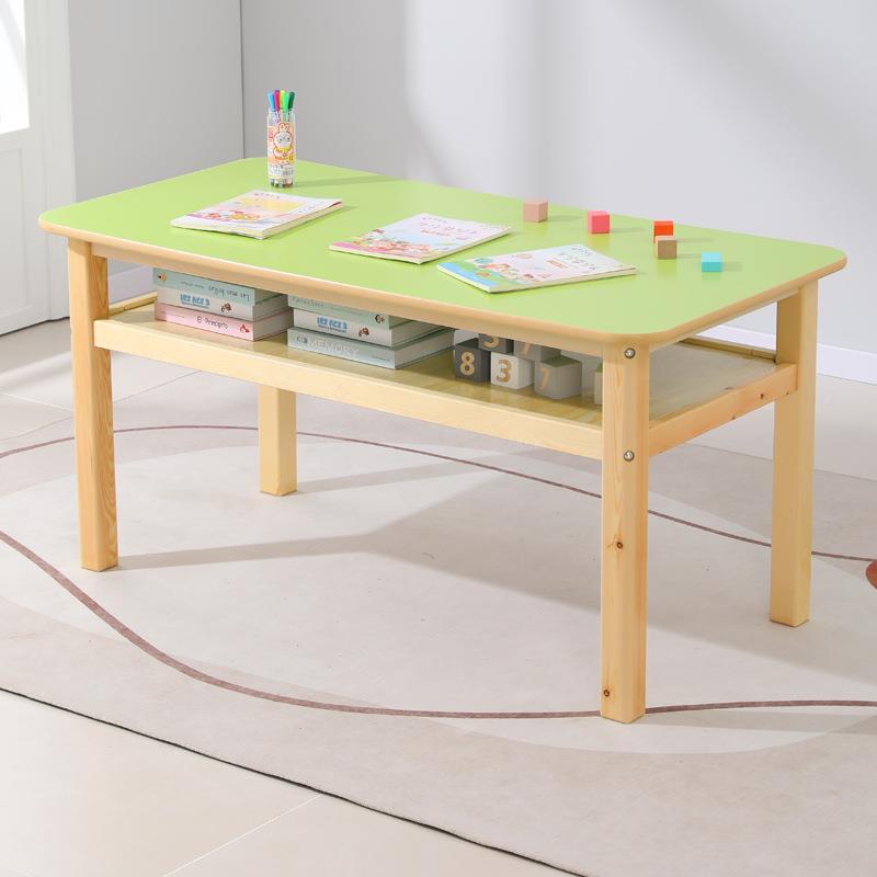 小厂家直销童TY1688-1实儿木学习桌层大容量抽屉收纳幼儿园双中学