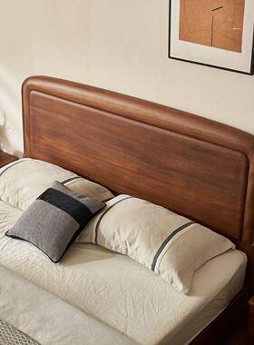 床胡桃木全实木结床现代简约1.8米主卧大新中式婚床PBE1榫.5米卯