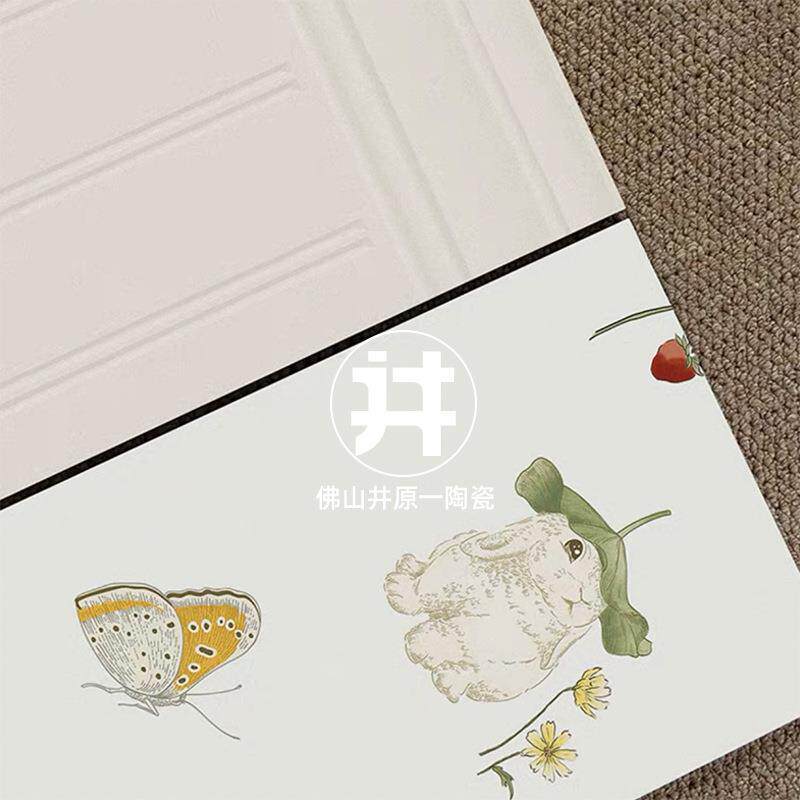 式护奶油风卫生间瓷砖小清新动植物花砖室JYYHQB法卫生间墙砖300x