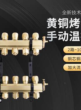 热全铜温控水器2-地8路锻压4路一体分集水分器暖管地热管集地分