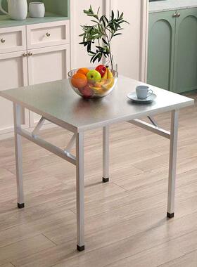 不锈钢折叠桌子餐桌家用宿SPQ舍租房摊烧烤夜市摆地吃饭便小携出