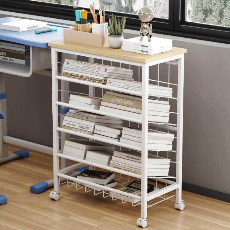 书架DMP铁艺架落地可置移动本架家物用桌边简易书绘报架收纳储物